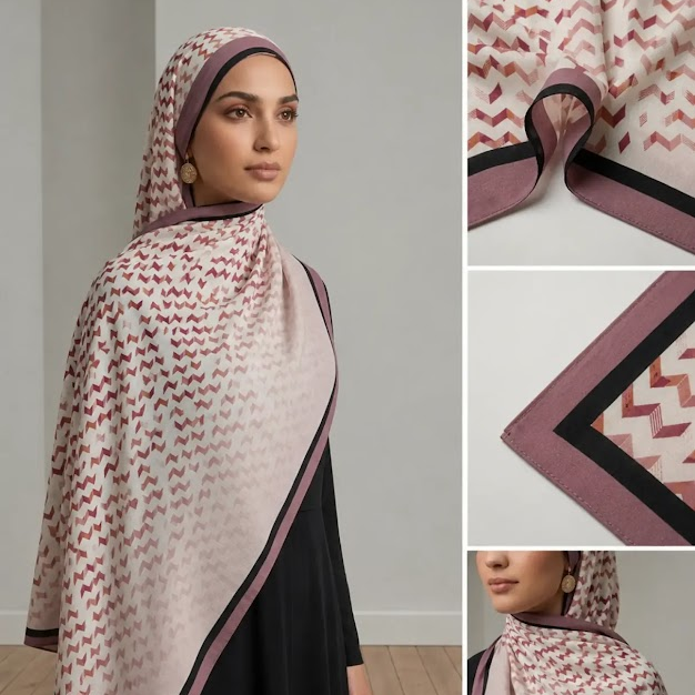 Hijab géométrique haut de gamme