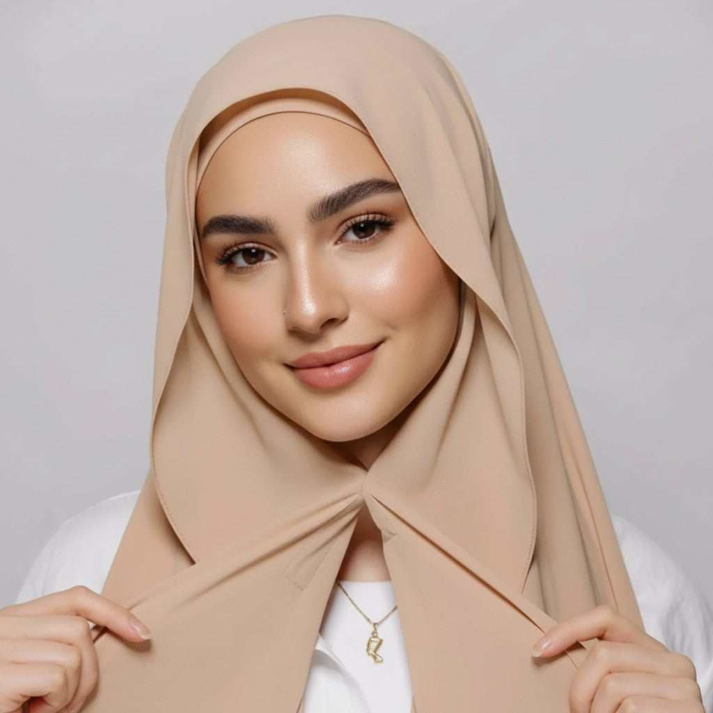 Chiffon hijab with magnetic closure