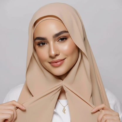 Chiffon hijab with magnetic closure