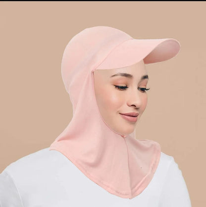 Instant Sports Hijab with Built-In Cap_rose