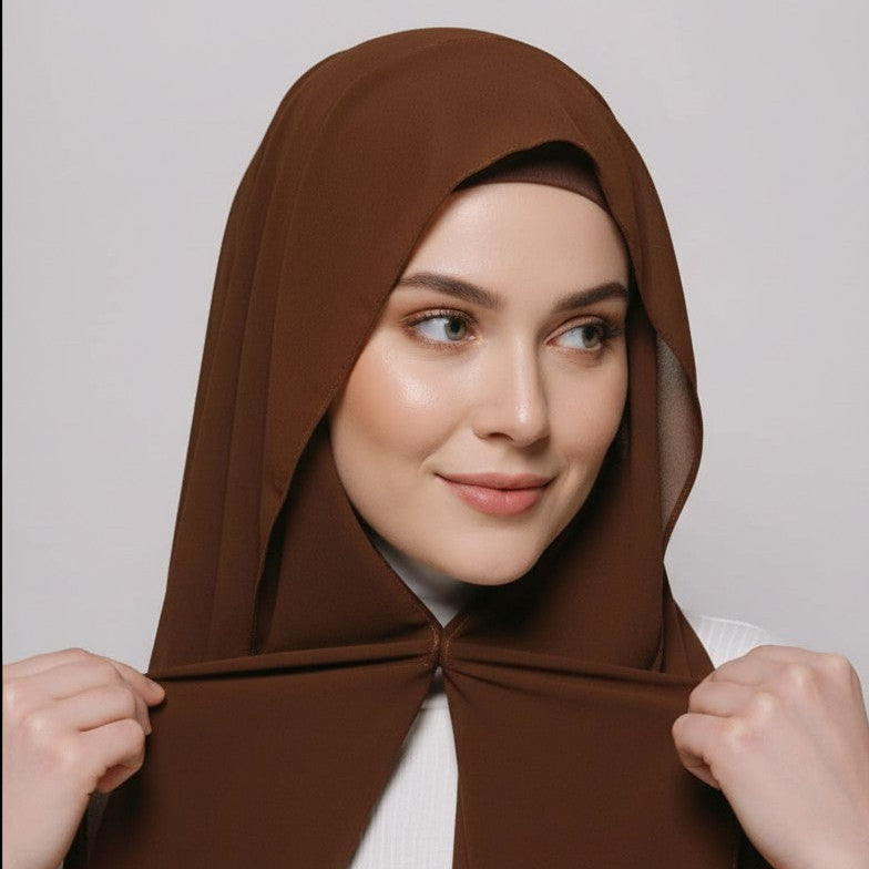 Chiffon hijab with magnetic closure