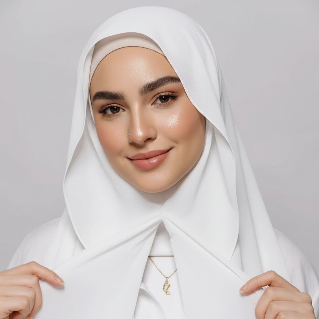 Chiffon hijab with magnetic closure