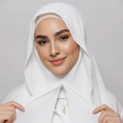 Chiffon hijab with magnetic closure