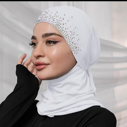 Instant Hijab with Integrated Undercap & Rhinestones