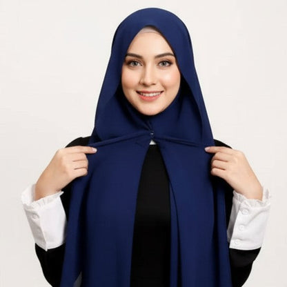 Chiffon hijab with magnetic closure