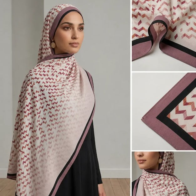 Hijab géométrique haut de gamme