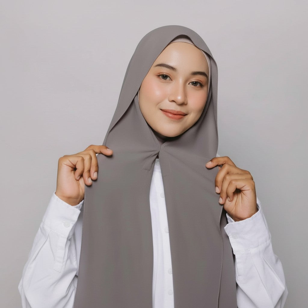 Chiffon hijab with magnetic closure