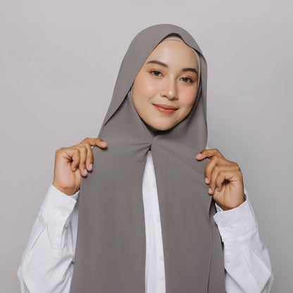 Chiffon hijab with magnetic closure