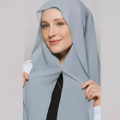 Chiffon hijab with magnetic closure