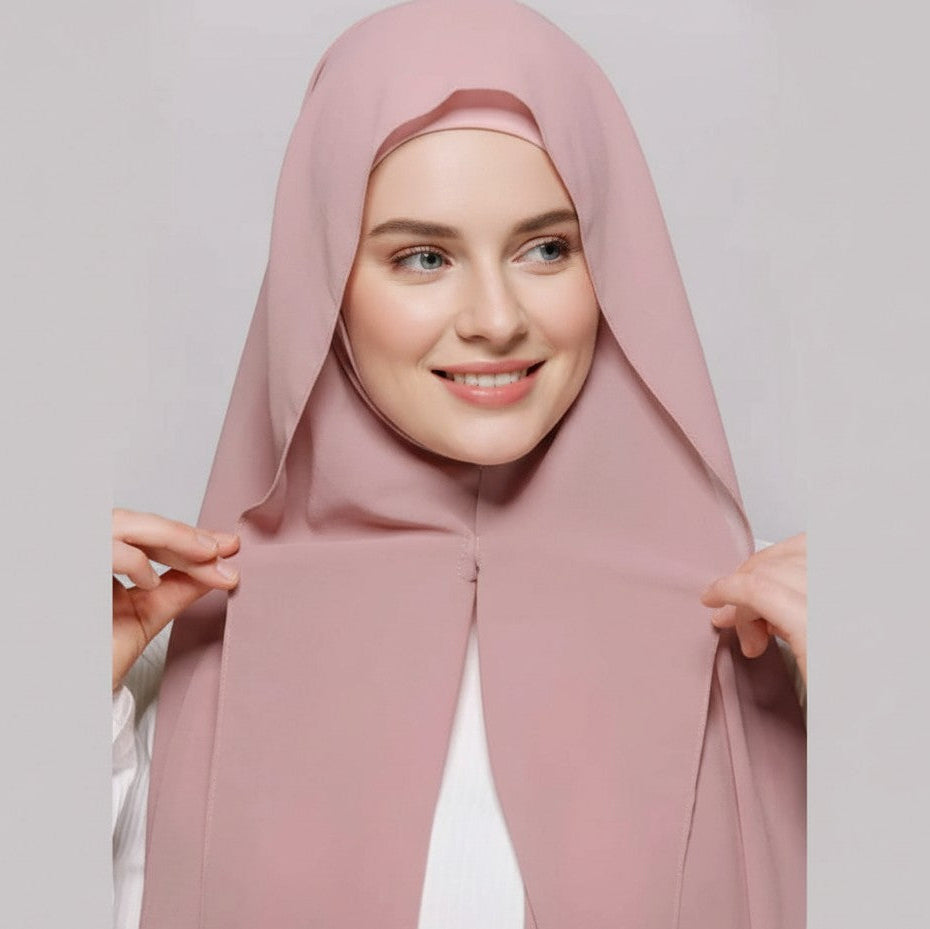 Chiffon hijab with magnetic closure