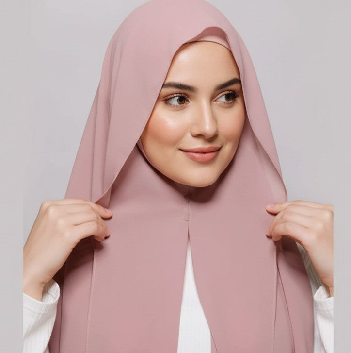 Chiffon hijab with magnetic closure